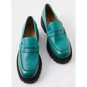 FREE PEOPLE Lyra Lug Sole Loafers / Mountain Spring